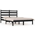 Miniatyrbillede 3 af 7: Sengeramme 140x190 cm massivt fyrretræ sort - Sengestel - Sengeramme - Home & Living