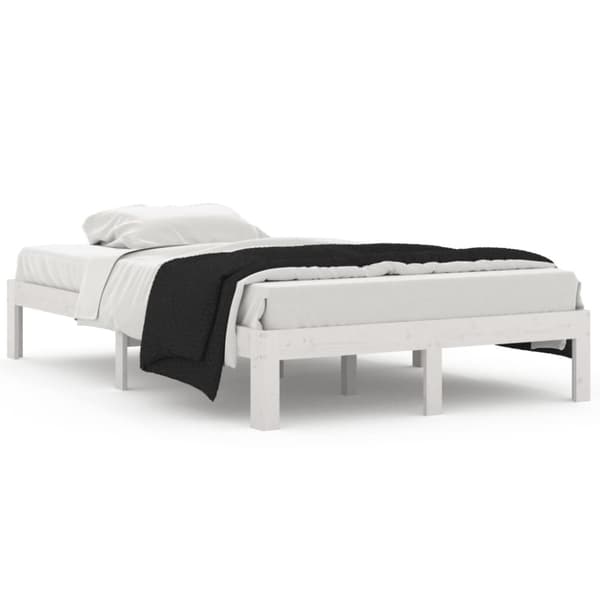 Sängram vit massiv furu 120x200 cm - Sängram - Sängramar - Home & Living