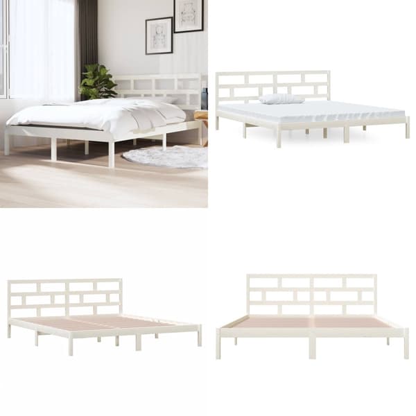 Sengeramme 140x190 cm massivt fyrretræ hvid - Sengeramme - Sengerammer - Home & Living