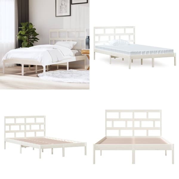 Sengeramme 120x200 cm massivt fyrretræ hvid - Sengeramme - Sengerammer - Home & Living