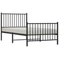 Miniatyrbillede 4 af 10: Sengeramme med sengegavl og fodgærde 90x190 cm metal sort - Sengestel - Sengeramme - Home & Living