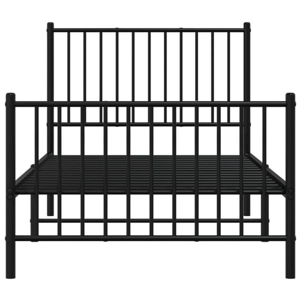 Sengeramme med sengegavl og fodgærde 90x190 cm metal sort - Sengestel - Sengeramme - Home & Living