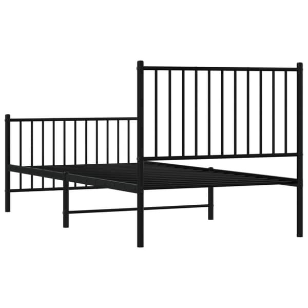 Sengeramme med sengegavl og fodgærde 90x190 cm metal sort - Sengestel - Sengeramme - Home & Living