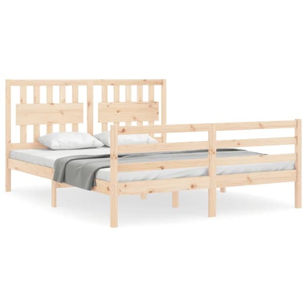 Sengeramme med sengegavl 160x200 cm massivt træ - Sengeramme - Sengerammer - Home & Living