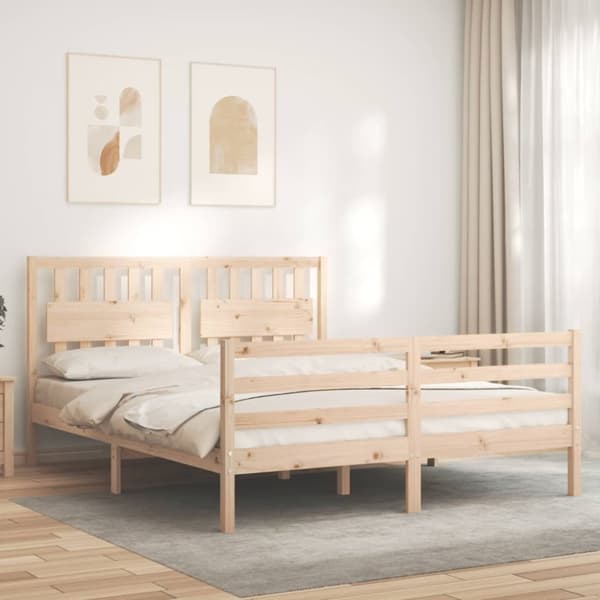Sengeramme med sengegavl 160x200 cm massivt træ - Sengeramme - Sengerammer - Home & Living
