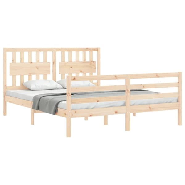Sengeramme med sengegavl 160x200 cm massivt træ - Sengeramme - Sengerammer - Home & Living