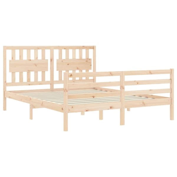 Sengeramme med sengegavl 160x200 cm massivt træ - Sengeramme - Sengerammer - Home & Living