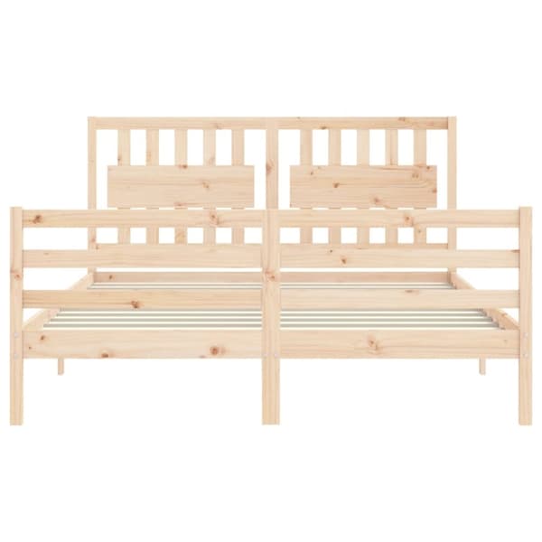 Sengeramme med sengegavl 160x200 cm massivt træ - Sengeramme - Sengerammer - Home & Living