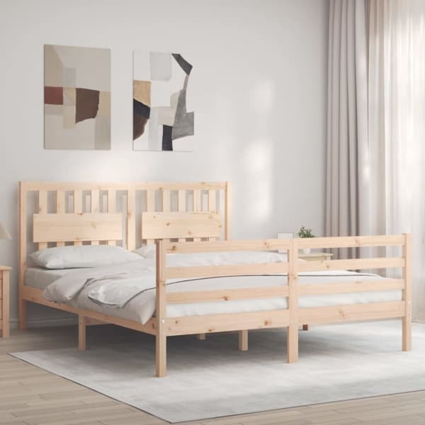 Sengeramme med sengegavl 160x200 cm massivt træ - Sengeramme - Sengerammer - Home & Living
