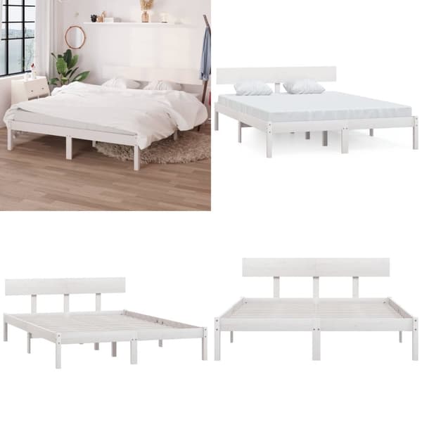Sengeramme 120x200 cm massivt fyrretræ hvid - Sengeramme - Sengerammer - Home & Living
