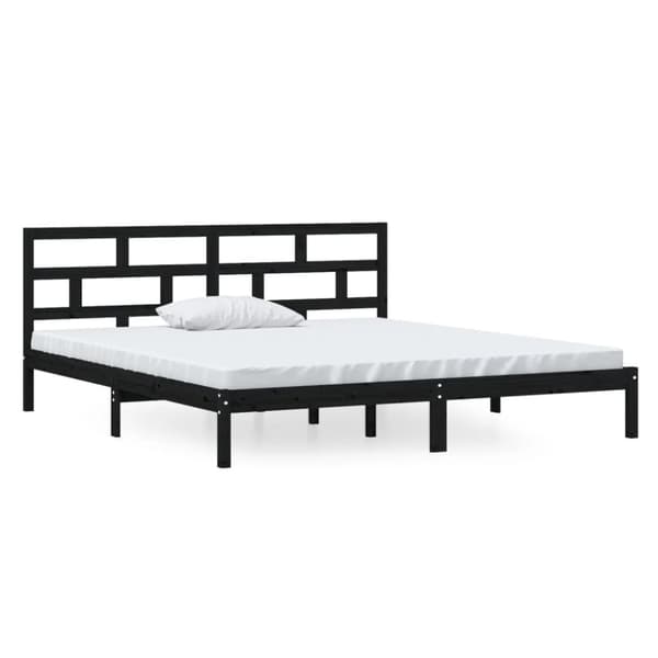 Sengeramme 140x190 cm massivt fyrretræ sort - Sengeramme - Sengerammer - Home & Living