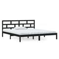 Miniatyrbillede 3 af 10: Sengeramme 140x190 cm massivt fyrretræ sort - Sengeramme - Sengerammer - Home & Living