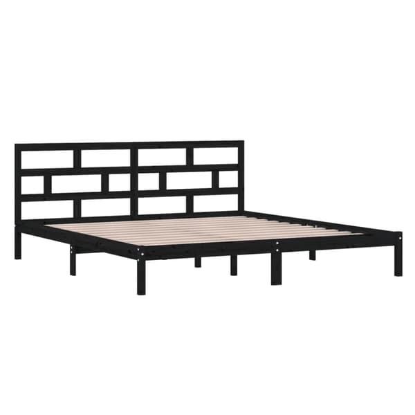 Sengeramme 140x190 cm massivt fyrretræ sort - Sengeramme - Sengerammer - Home & Living