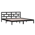 Miniatyrbillede 4 af 10: Sengeramme 140x190 cm massivt fyrretræ sort - Sengeramme - Sengerammer - Home & Living
