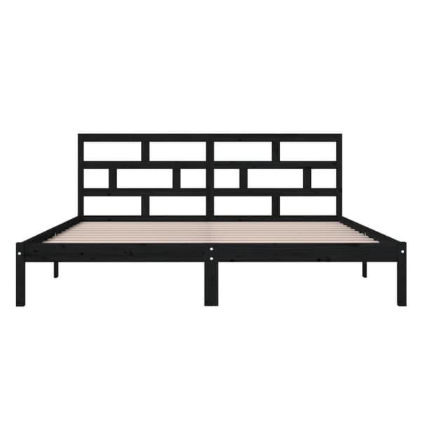 Sengeramme 140x190 cm massivt fyrretræ sort - Sengeramme - Sengerammer - Home & Living