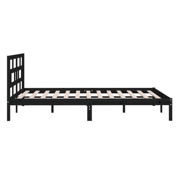 Sengeramme 140x190 cm massivt fyrretræ sort - Sengeramme - Sengerammer - Home & Living