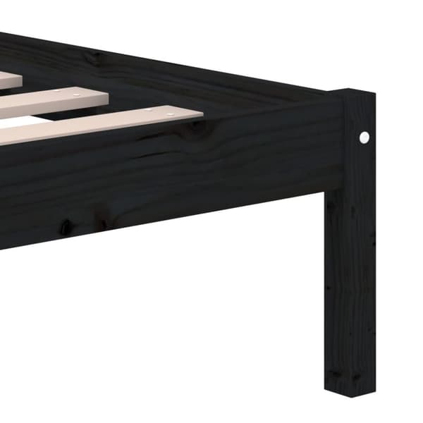 Sengeramme 140x190 cm massivt fyrretræ sort - Sengeramme - Sengerammer - Home & Living