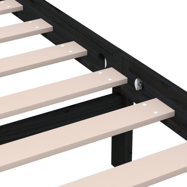 Sengeramme 140x190 cm massivt fyrretræ sort - Sengeramme - Sengerammer - Home & Living