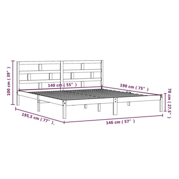 Sengeramme 140x190 cm massivt fyrretræ sort - Sengeramme - Sengerammer - Home & Living