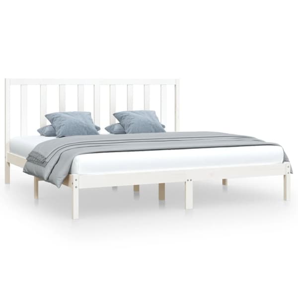 Sengeramme 200x200 cm massivt fyrretræ hvid - Sengeramme - Sengerammer - Home & Living