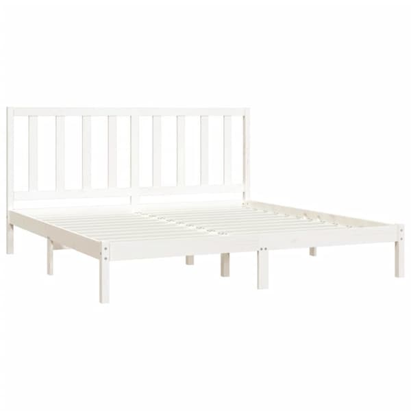 Sengeramme 200x200 cm massivt fyrretræ hvid - Sengeramme - Sengerammer - Home & Living