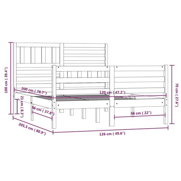 Sengeramme 120x200 cm massivt træ - Sengeramme - Sengerammer - Home & Living