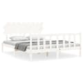 Miniatyrbillede 3 af 11: Sengeramme med sengegavl 160x200 cm massivt træ hvid - Sengeramme - Sengerammer - Home & Living