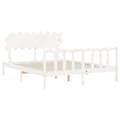 Miniatyrbillede 6 af 11: Sengeramme med sengegavl 160x200 cm massivt træ hvid - Sengeramme - Sengerammer - Home & Living