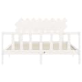 Miniatyrbillede 7 af 11: Sengeramme med sengegavl 160x200 cm massivt træ hvid - Sengeramme - Sengerammer - Home & Living