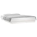 Miniatyrbillede 3 af 11: Sengeramme med LED-lys 120x200 cm massivt træ hvid - Sengeramme - Sengerammer - Home & Living