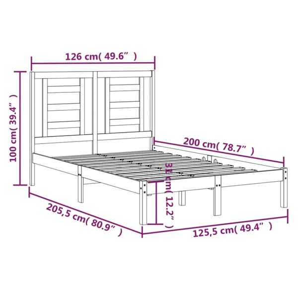 Sengeramme 120x200 cm massivt fyrretræ hvid - Sengeramme - Sengerammer - Home & Living