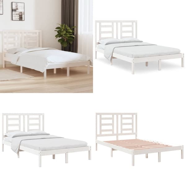 Sengeramme 120x200 cm massivt fyrretræ hvid - Sengeramme - Sengerammer - Home & Living