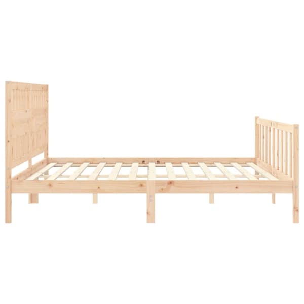 Sengeramme med sengegavl 200x200 cm massivt træ - Sengeramme - Sengerammer - Home & Living