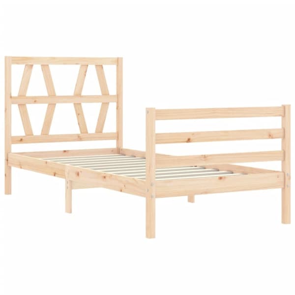 Sengeramme med sengegavl 90x200 cm massivt træ - Sengeramme - Sengerammer - Home & Living