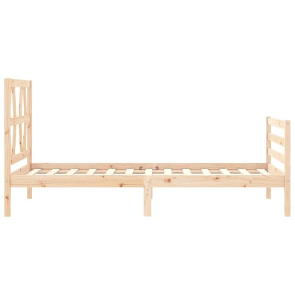 Sengeramme med sengegavl 90x200 cm massivt træ - Sengeramme - Sengerammer - Home & Living