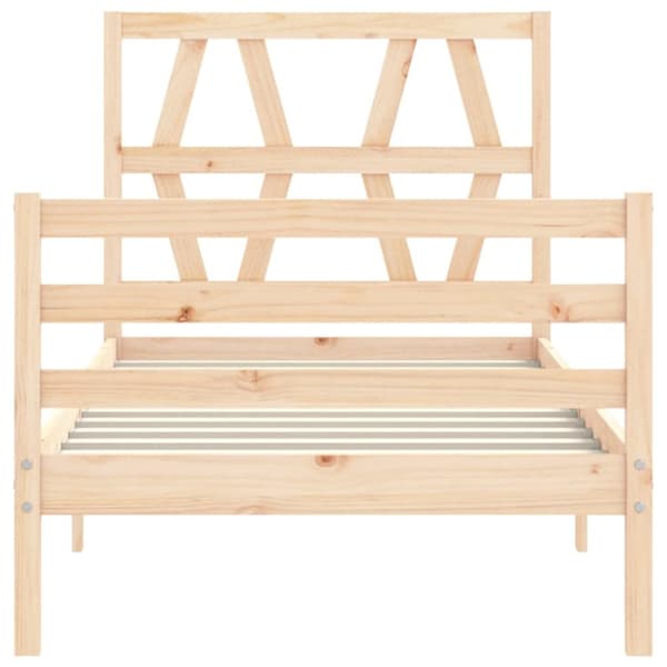 Sengeramme med sengegavl 90x200 cm massivt træ - Sengeramme - Sengerammer - Home & Living