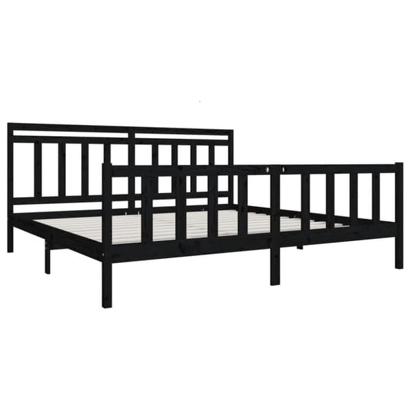 Sengeramme 200x200 cm massivt træ sort - Sengeramme - Sengerammer - Home & Living
