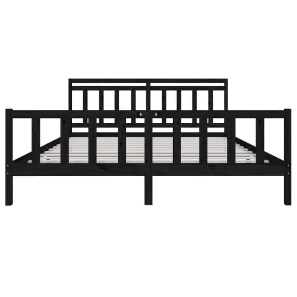 Sengeramme 200x200 cm massivt træ sort - Sengeramme - Sengerammer - Home & Living