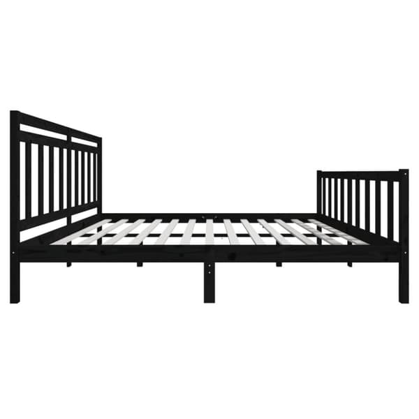 Sengeramme 200x200 cm massivt træ sort - Sengeramme - Sengerammer - Home & Living