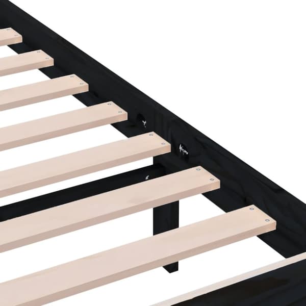 Sengeramme 200x200 cm massivt træ sort - Sengeramme - Sengerammer - Home & Living