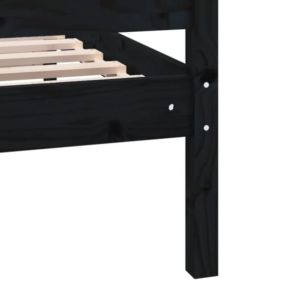 Sengeramme 200x200 cm massivt træ sort - Sengeramme - Sengerammer - Home & Living