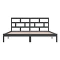 Miniatyrbillede 6 af 11: Sengeramme 200x200 cm massivt fyrretræ sort - Sengeramme - Sengerammer - Home & Living