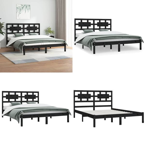 Sengeramme 180x200 cm Super King massivt fyrretræ grå - Sengestel - Sengeramme - Home & Living