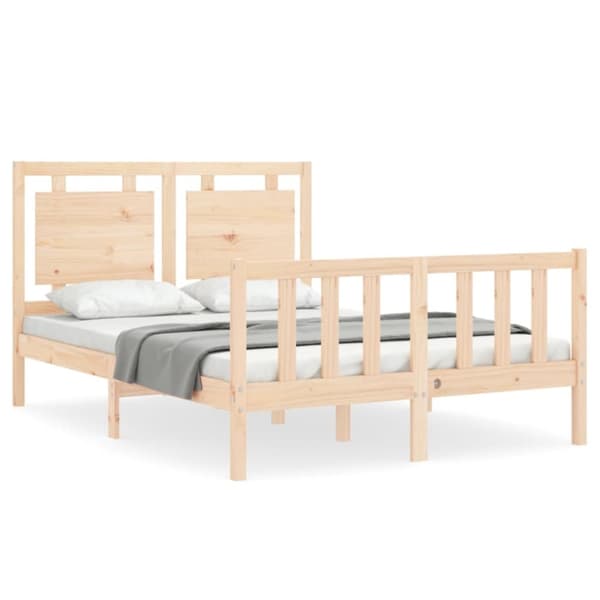 Sengeramme med sengegavl Small Double massivt træ - Sengeramme - Sengerammer - Home & Living