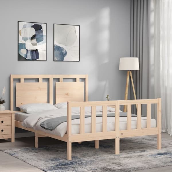 Sengeramme med sengegavl Small Double massivt træ - Sengeramme - Sengerammer - Home & Living
