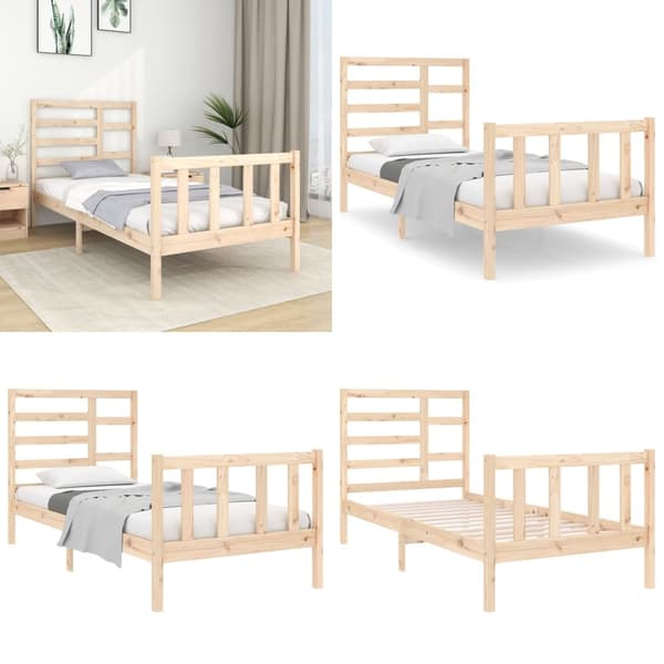 Sängram massivt trä 90x190 cm - Sängram - Sängramar - Home & Living