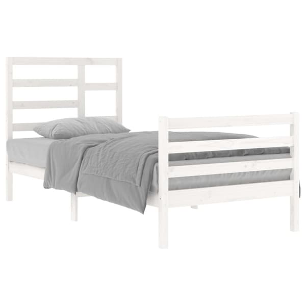 Sengeramme 90x200 cm massivt træ hvid - Sengeramme - Sengerammer - Home & Living