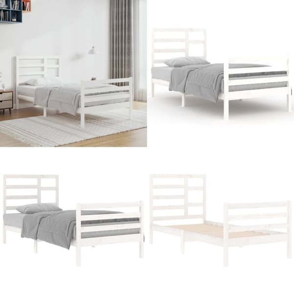 Sengeramme 90x200 cm massivt træ hvid - Sengeramme - Sengerammer - Home & Living