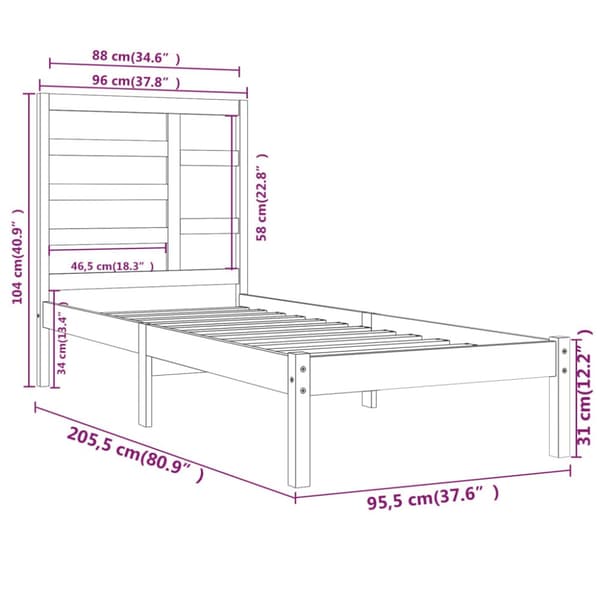 Sengeramme 90x200 cm massivt træ - Sengeramme - Sengerammer - Home & Living