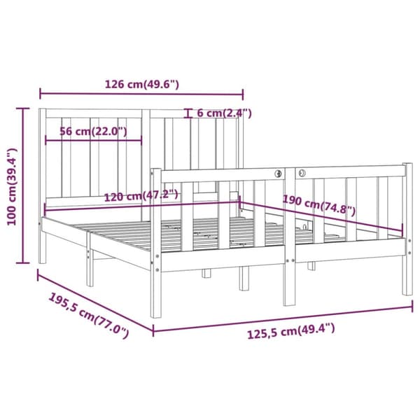 Sengeramme 120x190 cm massivt træ - Sengestel - Sengeramme - Home & Living